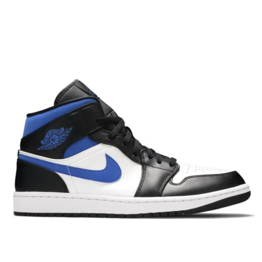 JORDAN 1 MID White Black Racer Blue